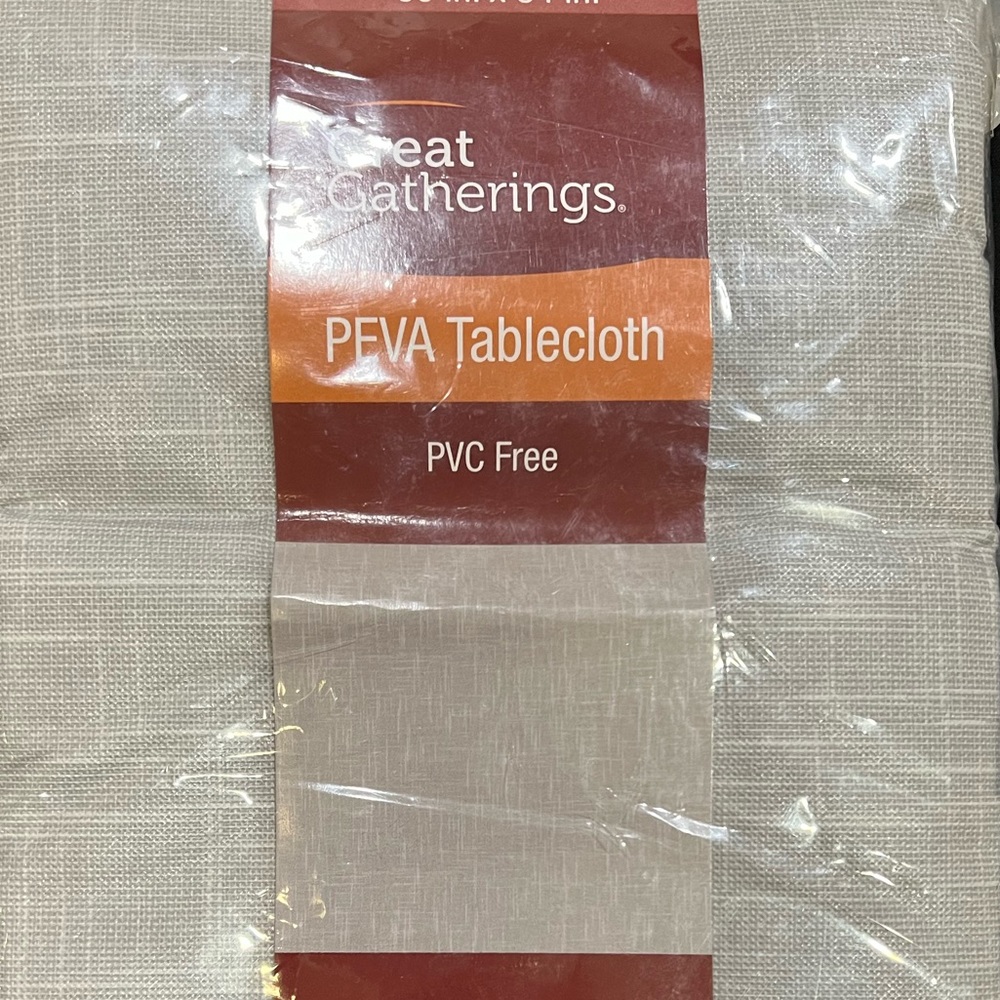 Great Gatherings PEVA Tablecloth 60” x 84” Gray